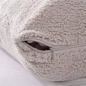 img 1 attached to 🛏️ Reafort Taupe Ultra Soft Sherpa Body Pillow Cover/Case with Zipper Closure 21"x54" - 21"x54" Pillow Cover