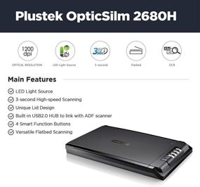 img 3 attached to 🖨️ Plustek OpticSlim 2680h - High-Speed Flatbed Scanner with 3-second Fast Scan Speeds - Compact Design for Home and Home Office - Twain Support - Windows Compatible