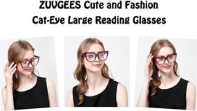 img 3 attached to 😎 Stylish Women's Oversized CatEye Blue Light Blocking Reading Glasses: Large Lens Computer Readers with Chic Big Eyeglass Frames