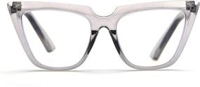 img 4 attached to 😎 Stylish Women's Oversized CatEye Blue Light Blocking Reading Glasses: Large Lens Computer Readers with Chic Big Eyeglass Frames