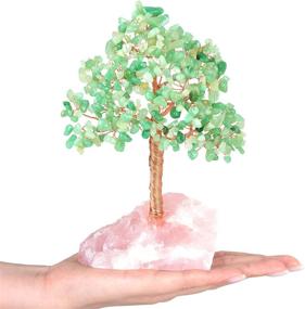 img 2 attached to Aventurine Crystal Money Tree on Rose Quartz Base - Premium Green Gemstone Crystals Bonsai for Wealth, Luck, and Feng Shui, by MASGEMES