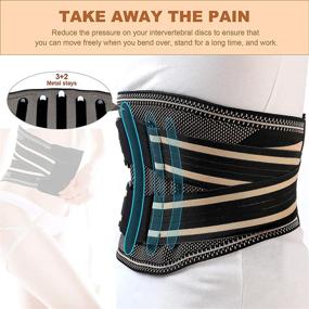 img 2 attached to 🔥 Premium Lower Back Support Belt – Brace for Back Pain Relief in Women and Men: Herniated Disc, Sciatica, Scoliosis and More (Black, XX-Large)