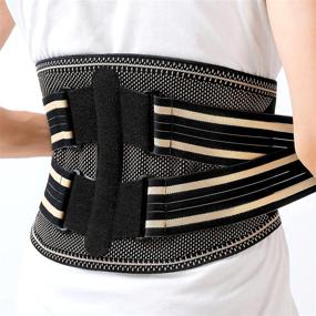 img 4 attached to 🔥 Premium Lower Back Support Belt – Brace for Back Pain Relief in Women and Men: Herniated Disc, Sciatica, Scoliosis and More (Black, XX-Large)