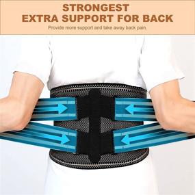 img 1 attached to 🔥 Premium Lower Back Support Belt – Brace for Back Pain Relief in Women and Men: Herniated Disc, Sciatica, Scoliosis and More (Black, XX-Large)