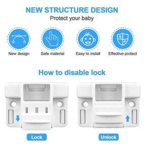 img 3 attached to 🔐 Double Key Design Magnetic Cabinet Locks for Babies (12 Locks + 3 Keys) with Extra Tape & Spare Screws - Invisible Child Locks for Cabinets, Drawers, Cupboards