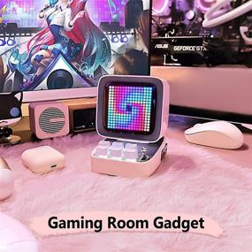 img 2 attached to 🎮 Динамик Divoom Ditoo Retro Pixel Art Game с технологией Bluetooth - 16X16 светодиодный экран, управляемый приложением (розовый)