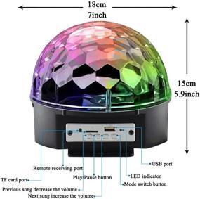 img 2 attached to Enhance Your Party Vibes with Disco Ball Party Lights - 9 Color LED Bluetooth Stage Lights 🎉 with Sound Activation, Remote Control, MP3 Play, USB Port for Home KTV Xmas Wedding Decorations, Karaoke & Dance