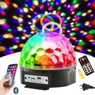 enhance your party vibes with disco ball party lights - 9 color led bluetooth stage lights 🎉 with sound activation, remote control, mp3 play, usb port for home ktv xmas wedding decorations, karaoke & dance логотип