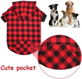 img 2 attached to 🐶 Keep Your Pup Stylish and Warm with the Mtliepte Red Plaid Dog Hoodie Sweater with Hat and Pocket