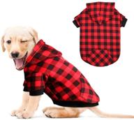 🐶 keep your pup stylish and warm with the mtliepte red plaid dog hoodie sweater with hat and pocket логотип