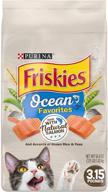 🐟 purina friskies ocean favorites with natural salmon - 3.15 lb. bags (pack of 4) - dry cat food logo