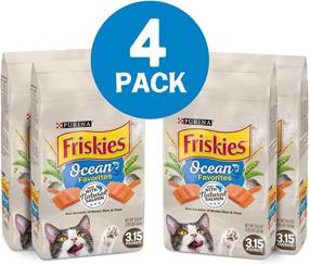 img 3 attached to 🐟 Purina Friskies Ocean Favorites with Natural Salmon - 3.15 lb. Bags (Pack of 4) - Dry Cat Food