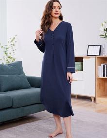 img 1 attached to Nightgown Oversized Nightshirt Sleepdress Nightwear