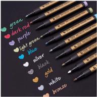 🎨 dyvicl metallic marker pens - 10 medium point metallic markers for rock painting, black paper, card making, scrapbooking crafts, diy photo album - ultimate artistic brilliance! logo