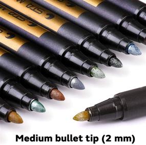 img 2 attached to 🎨 Dyvicl Metallic Marker Pens - 10 Medium Point Metallic Markers for Rock Painting, Black Paper, Card Making, Scrapbooking Crafts, DIY Photo Album - Ultimate Artistic Brilliance!