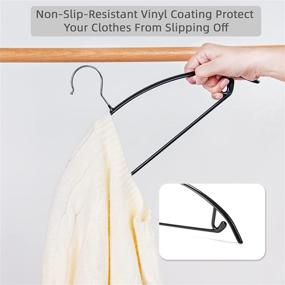 img 1 attached to 👕 Nature Smile 20 Pack Non Slip Suit Hanger: PVC Coated Metal Hangers for Coats, Jackets, Sweaters, Pants, Shawls, Belts, Bras - Dimple & Crease Free T-Shirt Hangers in Black Color