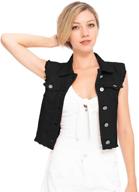anna kaci womens distressed button sleeveless women's clothing for coats, jackets & vests logo