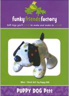 🐶 funky friends factory puppy dog pete sewing pattern: create adorable stuffed canine companions! logo