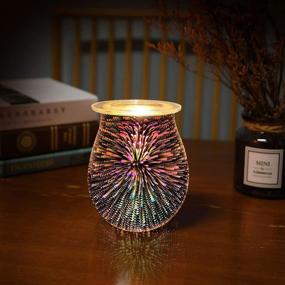 img 1 attached to 🔥 Handcrafted 3D Firework Design Glass Scented Oil Burner Wax Melts Warmer - Fragrance Candle Warmer for Décor by Foromans