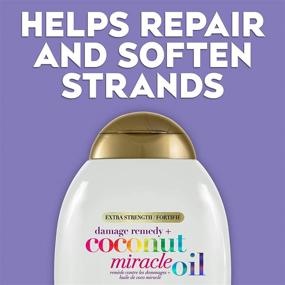 img 1 attached to OGX Extra Strength Damage Remedy + Coconut Miracle Oil Conditioner: Ultimate Hydration for Dry, Frizzy or Coarse Hair, Tames Flyaways, Paraben-Free - 13 fl oz