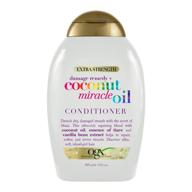 ogx extra strength damage remedy + coconut miracle oil conditioner: ultimate hydration for dry, frizzy or coarse hair, tames flyaways, paraben-free - 13 fl oz logo