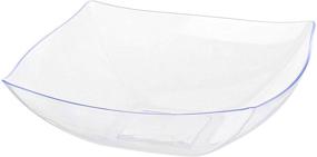 img 4 attached to 🍽️ Pack of 5 - Premium Quality 32oz Square Plastic Serving Bowls | Heavy Duty, Shatterproof & Disposable Clear Salad Bowls for Weddings, Baby Showers, Party Snacks