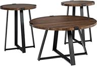 🏡 enhance your living space with the walker edison anastasia modern 3 piece metal wrap x base coffee and side table set in dark walnut логотип