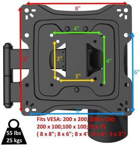 img 1 attached to 📺 Husky Mounts Full Motion Wall Mount Bracket & Arm for 32-42 Inch Flat Screens - Swivels 180°, Adjustable Tilt & Easy One-Person Installation (Hardware Included)