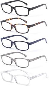 img 4 attached to 👓 5-Pack Stylish Blue Light Blocking Reading Glasses with Spring Hinge for Women and Men