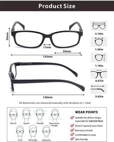 img 3 attached to 👓 5-Pack Stylish Blue Light Blocking Reading Glasses with Spring Hinge for Women and Men