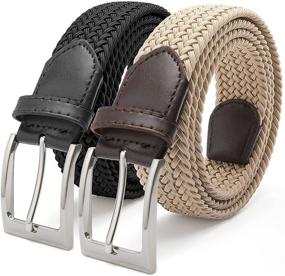 img 4 attached to Stretchy Unisex Elastic Braided Stretch Men's Accessories