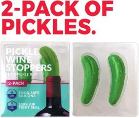 img 2 attached to 🥒 Hilarious Pickle Wine Stoppers in Gift Box: 'Put A Pickle In It' - Set of 2, Reusable Silicone Bottle Savers for Men, Women, Friends, Coworkers, Neighbors - Unique, Cute, and Decorative Drink Toppers