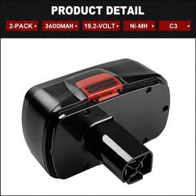 img 3 attached to Craftsman DieHard C3 Compatible 19.2V Battery (2 Pack) - Replacement for 315.115410, 315.11485, 130279005, 1323903 & More!