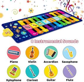 img 1 attached to RenFox Kids Musical Piano Mat: Engaging Education and Entertainment Combined