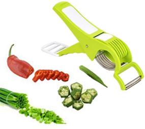 img 3 attached to 🥕 Durable Veggie Slicer with Extra Sharp Stainless Steel Blades: 2-in-1 Vegetable Cutter and Peeler - Chopper with Lock System/Plastic