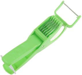 img 1 attached to 🥕 Durable Veggie Slicer with Extra Sharp Stainless Steel Blades: 2-in-1 Vegetable Cutter and Peeler - Chopper with Lock System/Plastic