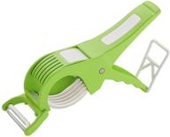 🥕 durable veggie slicer with extra sharp stainless steel blades: 2-in-1 vegetable cutter and peeler - chopper with lock system/plastic logo