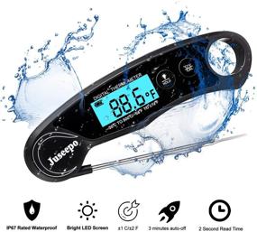 img 3 attached to Juseepo Digital Instant Read Meat Thermometer: Ultra-Fast Waterproof Grill Thermometer for BBQ, Cooking, Baking, Beef, and More (Black)