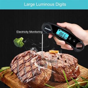 img 1 attached to Juseepo Digital Instant Read Meat Thermometer: Ultra-Fast Waterproof Grill Thermometer for BBQ, Cooking, Baking, Beef, and More (Black)