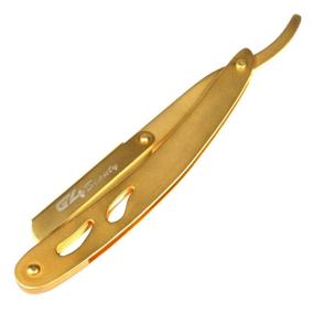 img 2 attached to G4 Golden Stainless Steel Straight Edge Barber Shaving Razor Blade - Close Shave for Men, Folding & Replaceable with 100 Free Derby Blades