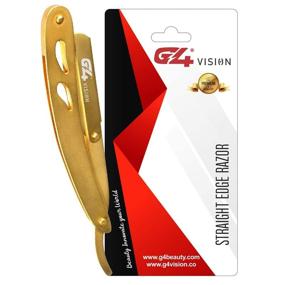 img 3 attached to G4 Golden Stainless Steel Straight Edge Barber Shaving Razor Blade - Close Shave for Men, Folding & Replaceable with 100 Free Derby Blades