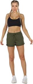 img 3 attached to 🩳 IcyZone Women's Workout Lounge Shorts - Athletic Running Jogging Cotton Sweat Shorts