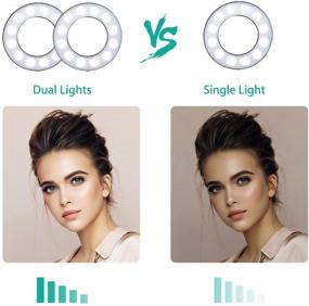 img 3 attached to NexiGo 3.5" Dual Selfie Ring Light with Mobile Phone & Webcam Holder, 3 Light Modes, 10 Brightness Levels, LED Ringlight with Tripod Stand, for Live Streaming Makeup Video Conference