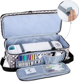 img 2 attached to 👜 LUXJA Double-Layer Carrying Case for Cricut Die-Cut Machine - 2 Layers Bag for Cricut Explore Air (Air 2) and Maker (Patent Pending) - Gray Dots