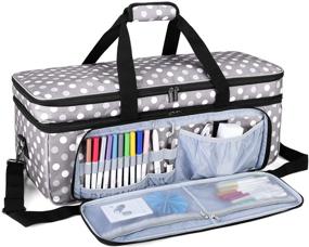 img 1 attached to 👜 LUXJA Double-Layer Carrying Case for Cricut Die-Cut Machine - 2 Layers Bag for Cricut Explore Air (Air 2) and Maker (Patent Pending) - Gray Dots