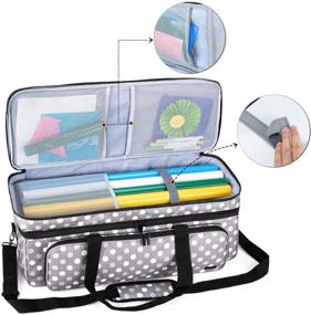 img 3 attached to 👜 LUXJA Double-Layer Carrying Case for Cricut Die-Cut Machine - 2 Layers Bag for Cricut Explore Air (Air 2) and Maker (Patent Pending) - Gray Dots
