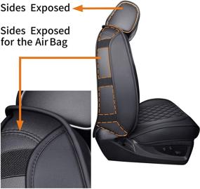 img 1 attached to 🚗 Aierxuan Front Seat Covers for Chevy Silverado GMC Sierra | Custom Fit 2007-2022 1500 2500HD 3500HD Crew Double Extended Cab | Waterproof Leather Seat Protectors (2 PCS Front, Black)