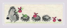 img 1 attached to RIOLIS 1711 Hedgehogs Stitch Zweigart