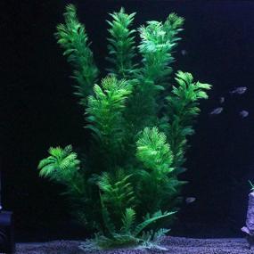 img 1 attached to 🌿 Hamiledyi Aquarium Plants Plastic Decor: Extra Large 23-inch Tall, 2 Pack - Safe and Realistic Fish Tank Green Decorations