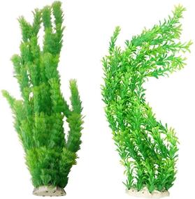 img 4 attached to 🌿 Hamiledyi Aquarium Plants Plastic Decor: Extra Large 23-inch Tall, 2 Pack - Safe and Realistic Fish Tank Green Decorations
